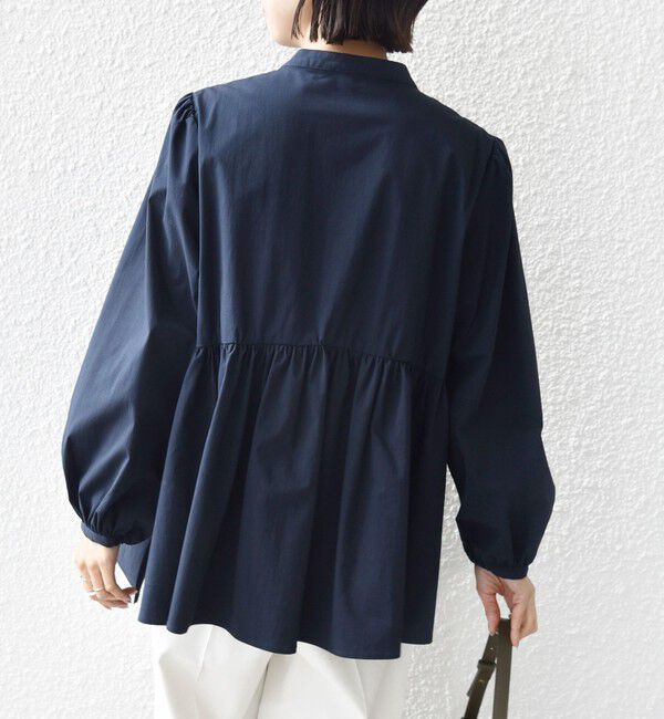 SHIPS for women「【WEB限定】〈手洗い可能〉フリル 刺繍 ペプラム ブラウス」|シャツ・ブラウス|