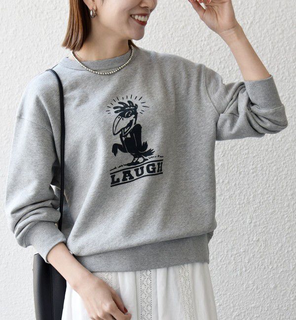 SHIPS any「【SHIPS any別注】THE KNiTS:〈洗濯機可能〉ロゴ プリント スウェット 26SS」|スウェット・ジャージ|ライトグレー