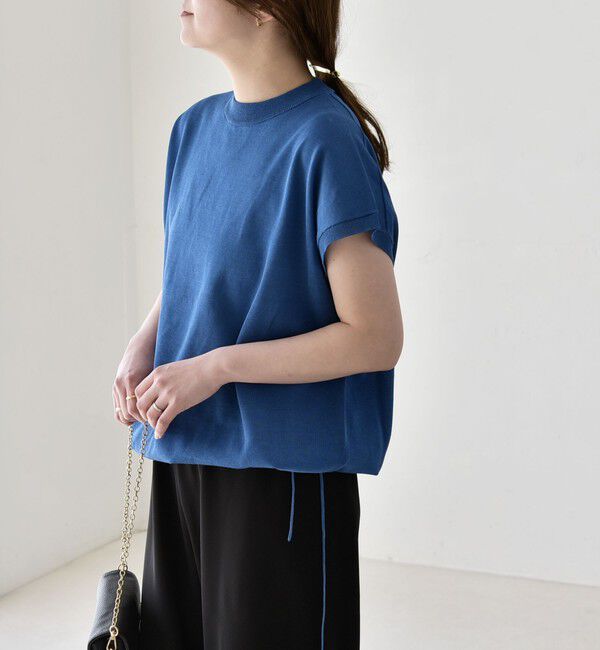 quaranciel「《予約》quaranciel:〈手洗い可能〉ドロスト フレンチスリーブ シアー ニット プルオーバー」|ニット・セーター|