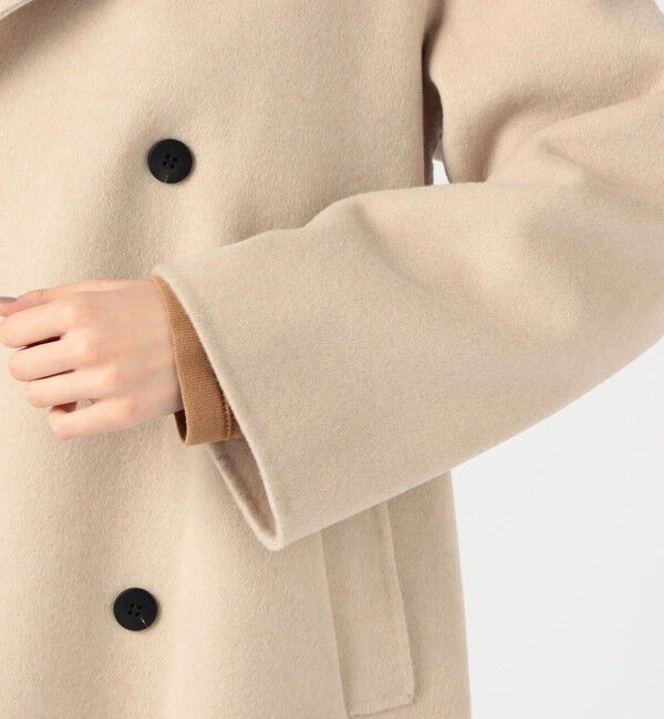 GALERIE VIE「ウールダブルフェイス カラーレス ショートトレンチコート」|ノーカラーコート|
