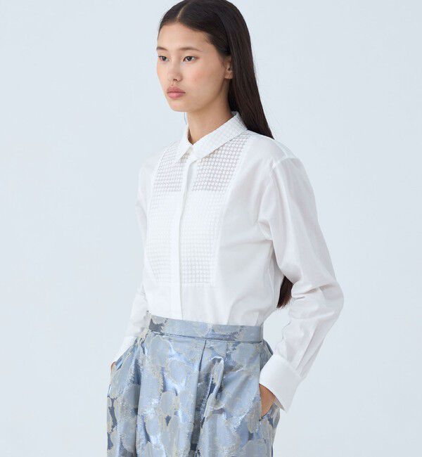 TOMORROWLAND collection「シアーサークル エンブロイダリーボザムブラウス」|シャツ・ブラウス|