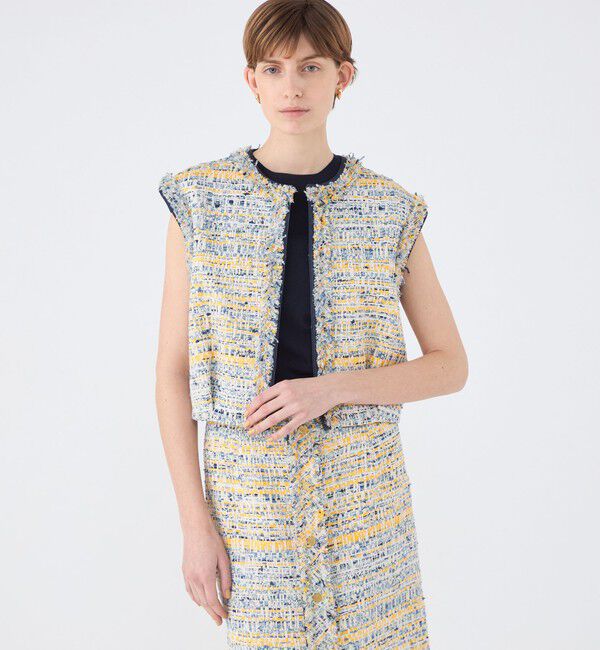 TOMORROWLAND collection「ジョーヌラインファンシー クルーネックジレ」|ベスト・ジレ|