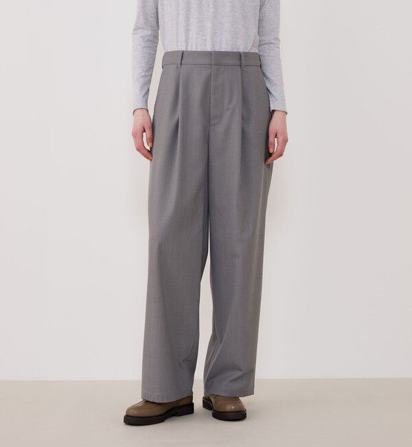 GALERIE VIE「クレープウールストレッチ ストレートパンツ」|スラックス|