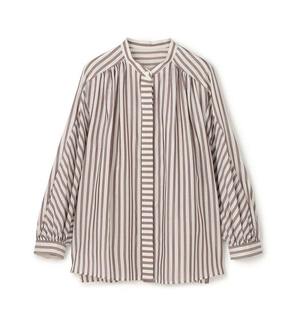 TOMORROWLAND collection「トラックストライプ ヨークスリーブブラウス」|シャツ・ブラウス|38 バーガンディー系