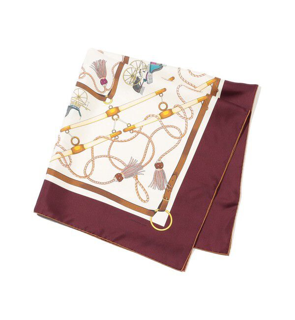 TOMORROWLAND GOODS「Atelier TOMORROWLAND TASSEL シルクスカーフ」|バンダナ・スカーフ|38 ボルドー系