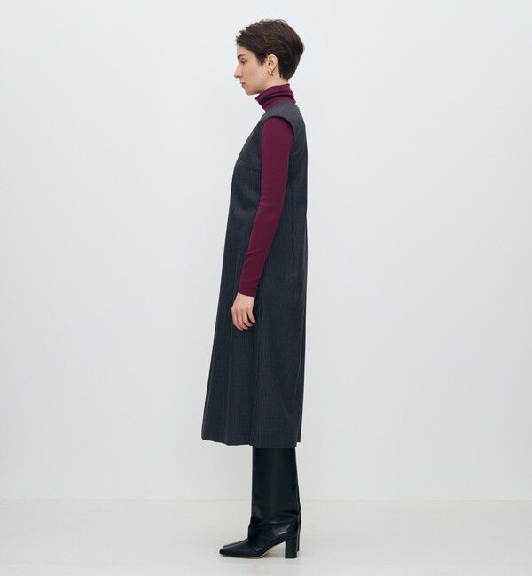 TOMORROWLAND collection「シングルトラックストライプ アシンメトリードレープワンピース」|ワンピース|