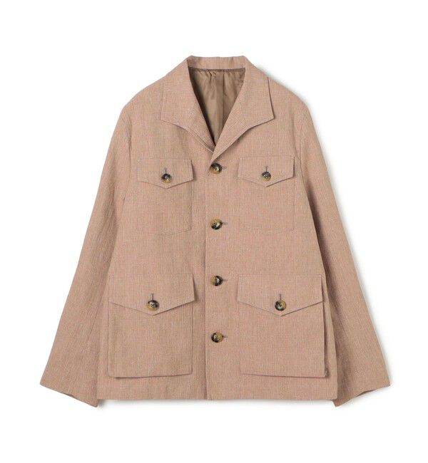 CABaN「コットンリネンスラブ 4ポケットカバーオールジャケット」|テーラードジャケット|33 ピンク