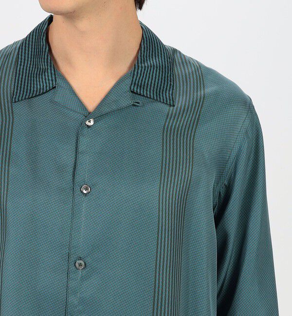 TOMORROWLAND MENS「シルクツイル パネルプリント オープンカラーシャツ 」|シャツ・ブラウス|