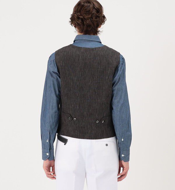 TOMORROWLAND BUYING WEAR「ERRICO FORMICOLA リネンストライプ チェックベスト」|ベスト・ジレ|