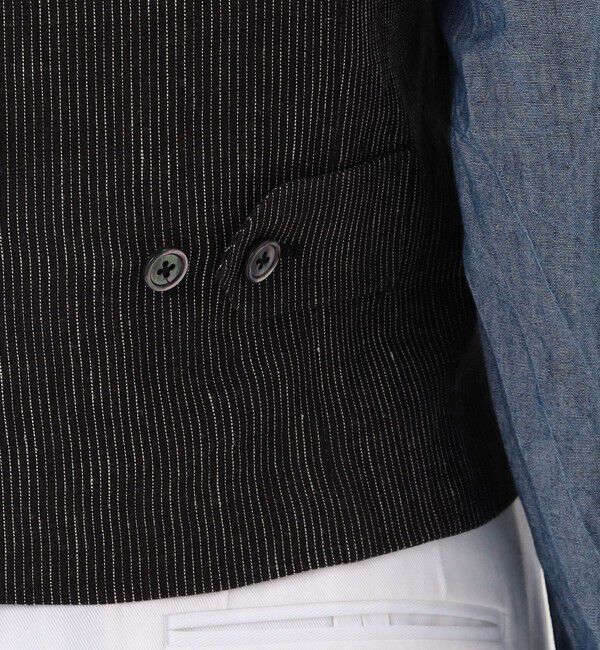 TOMORROWLAND BUYING WEAR「ERRICO FORMICOLA リネンストライプ チェックベスト」|ベスト・ジレ|