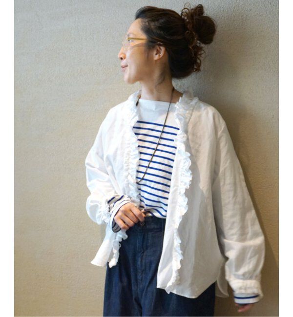 journal standard luxe「《追加》CLシャンブレー フリルブラウス」|シャツ・ブラウス|