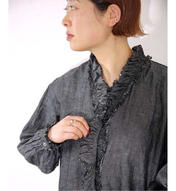 journal standard luxe「《追加》CLシャンブレー フリルブラウス」|シャツ・ブラウス|