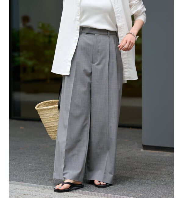 FRAMeWORK「≪WEB限定追加≫ウォッシャブルTWタックワイドパンツ」|スラックス|