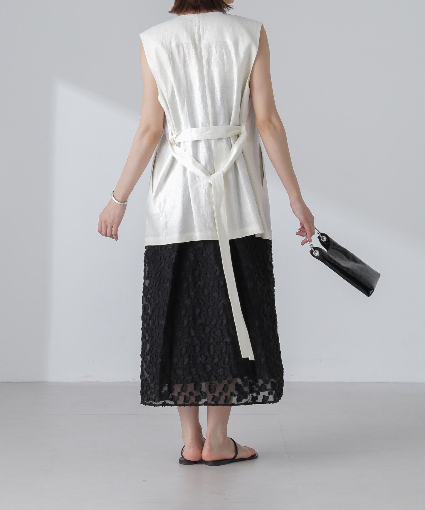 nano･universe「ベルト付リネンジレ(セットアップ可)」|ベスト・ジレ|