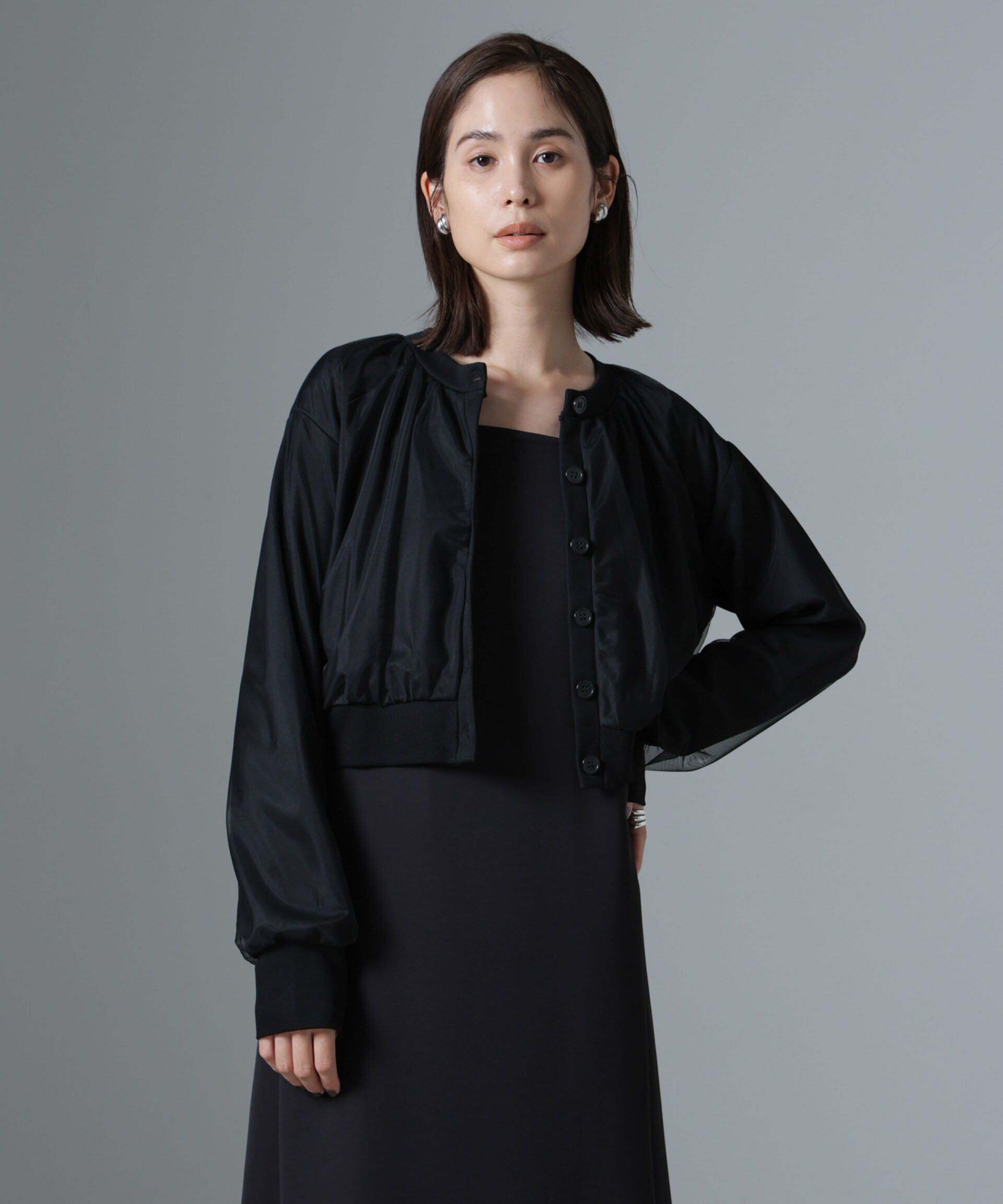 nano･universe「チュールコンビカーディガン」|Tシャツ・カットソー|