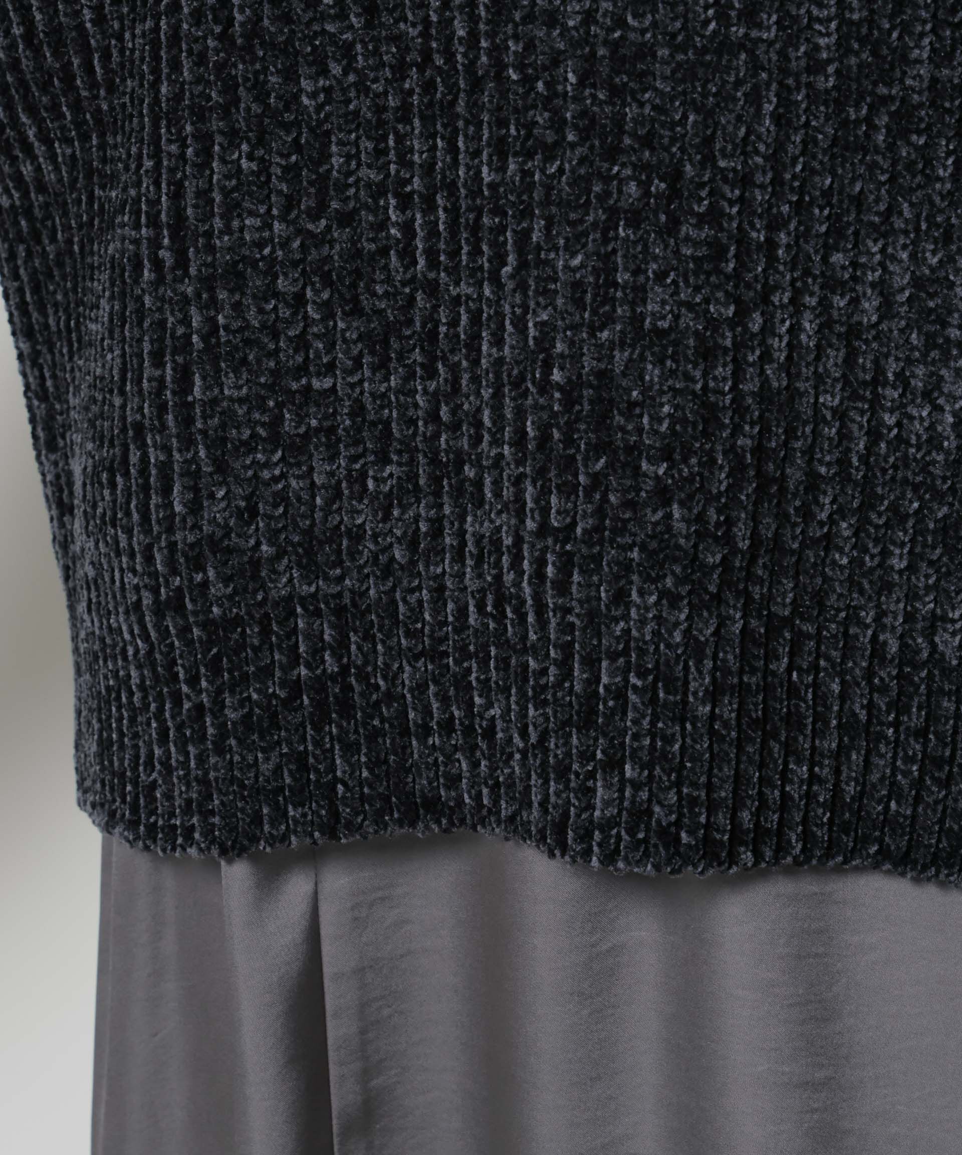 nano･universe「ベロアモールVネックニットベスト」|ニット・セーター|