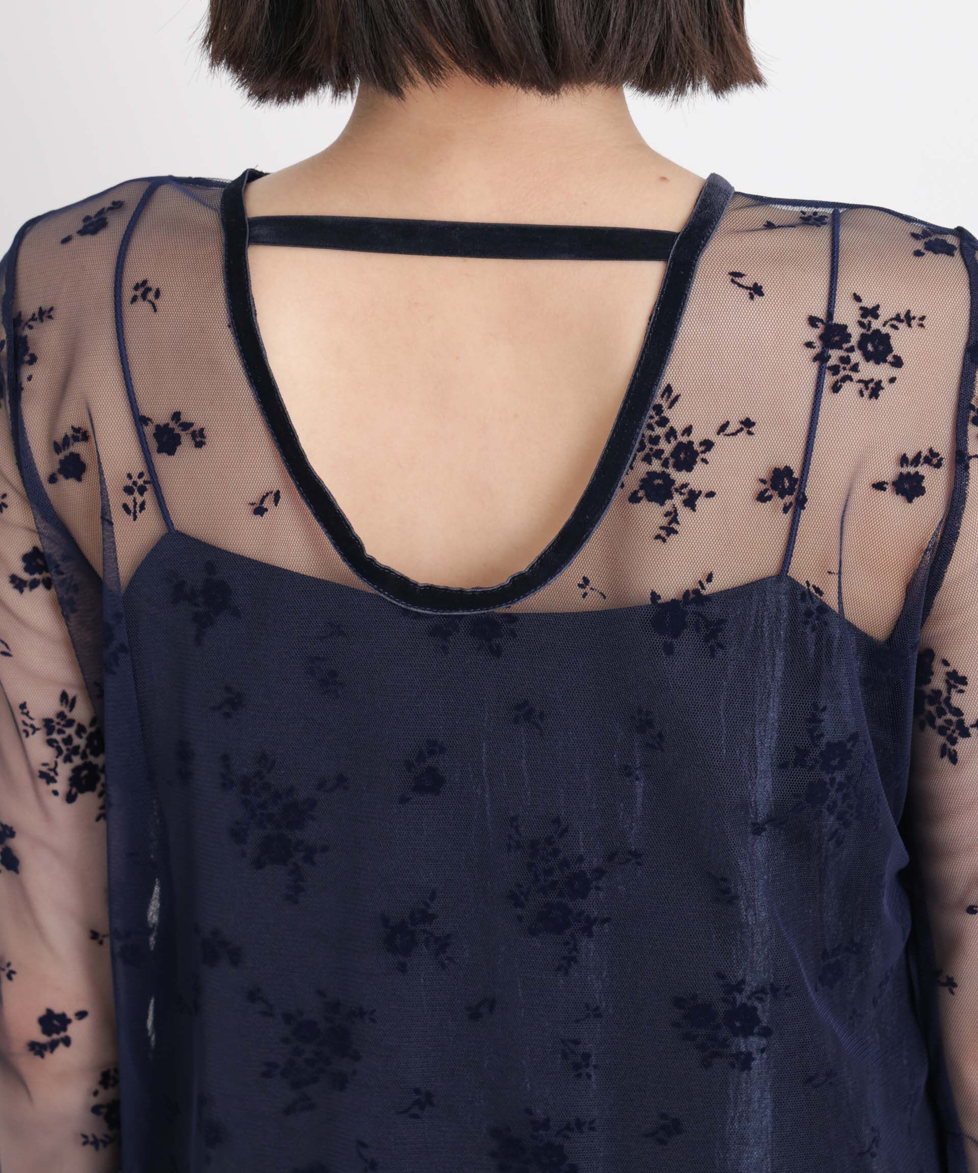 nano･universe「kaene/フロッキーサテン2wayドレス」|ワンピース|