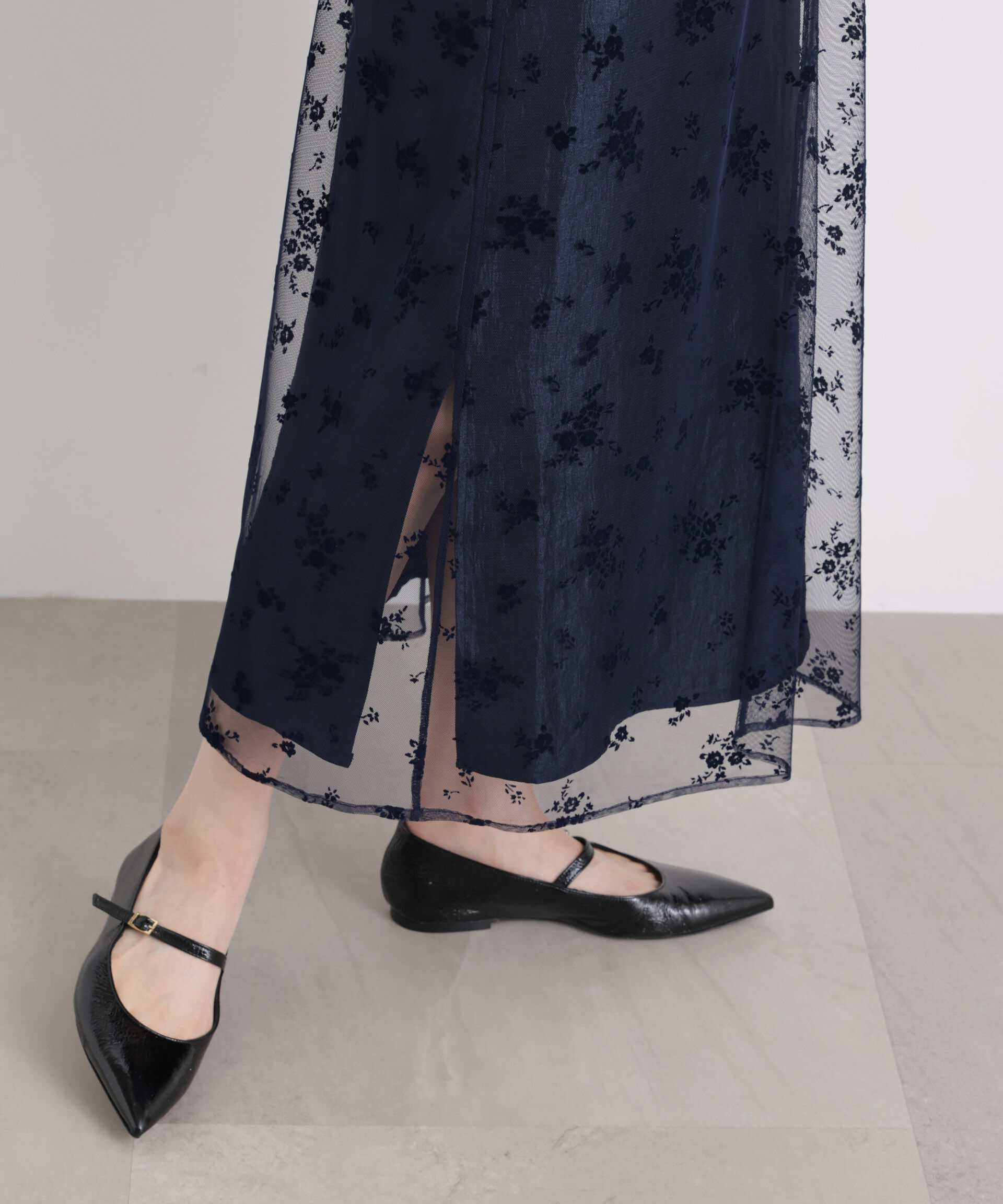 nano･universe「kaene/フロッキーサテン2wayドレス」|ワンピース|