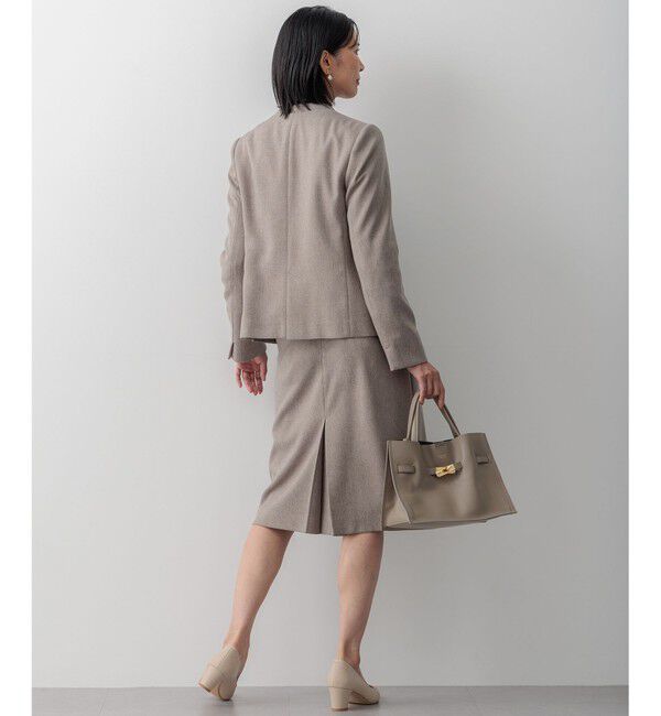 23区「【洗える】ウールライクカルゼ ノーカラージャケット」|ノーカラージャケット|