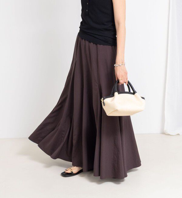 NOLLEY'S「【追加】【WEB＆一部店舗限定色あり】ウォッシャブルヴィンテージタフタマチ入りマキシスカート」|スカート|ボルドー