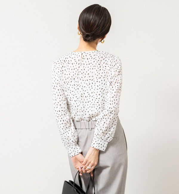 NOLLEY'S sophi「ウォッシャブルファンクショナルジョーゼットプリントタックフレアーブラウス」|シャツ・ブラウス|