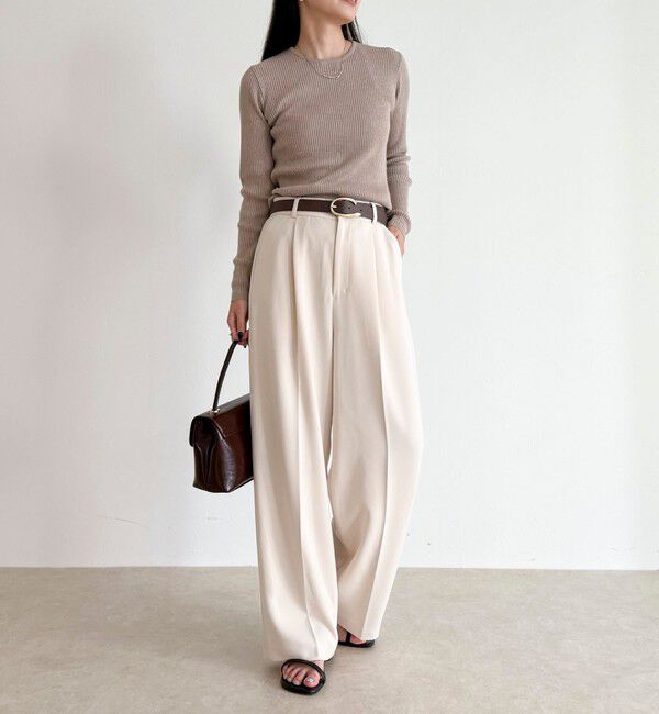 fredy emue「【人気商品の新型】とろみwarmタックスラックス」|スラックス|