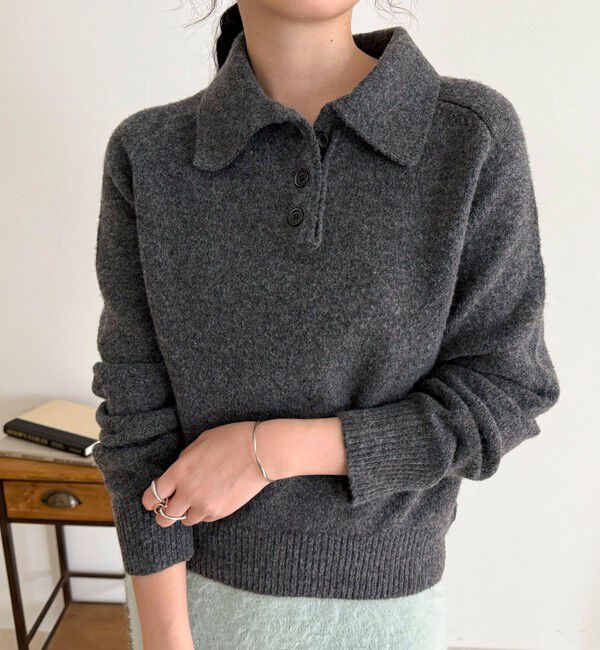 fredy emue「ポロ衿ニットプルオーバー」|ニット・セーター|