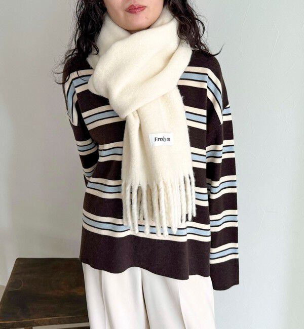 fredy emue「ウール混ブークレ無地マフラー 30」|マフラー|