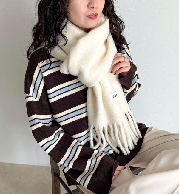 fredy emue「ウール混ブークレ無地マフラー 30」|マフラー|