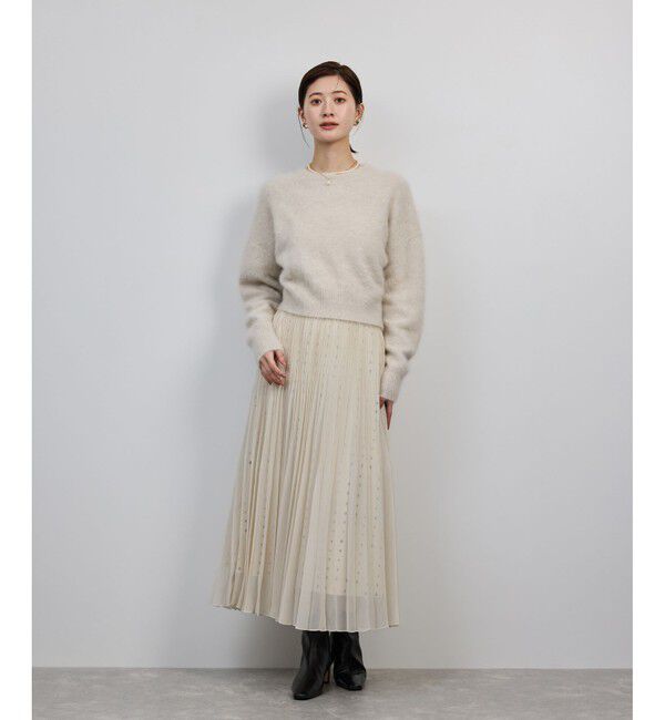 ROPE「スクエアドットプリントププリーツスカート」|スカート|