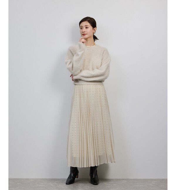 ROPE「スクエアドットプリントププリーツスカート」|スカート|