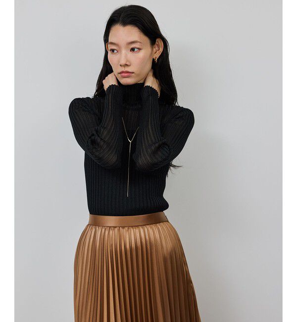 ROPE「ラメタートルリブプルオーバー/イージーケア」|ニット・セーター|