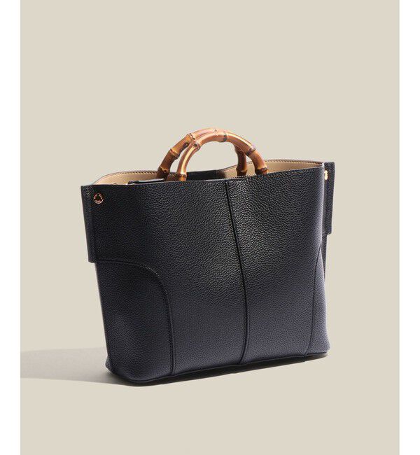 ROPE「【E'POR】BAMBOO BAG Medium/軽量・通勤・26SS」|ハンドバッグ|ブラック系(03)
