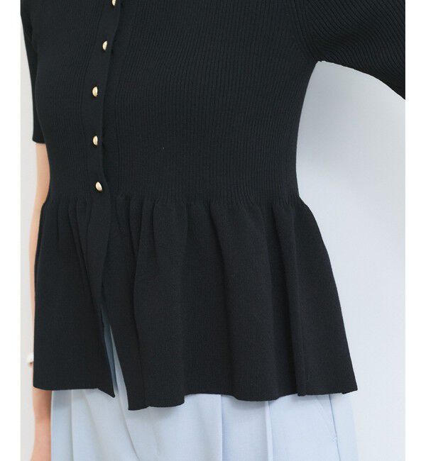 VIS「【アンチピリング】ペプラムハーフスリーブニットカーディガン」|カーディガン|