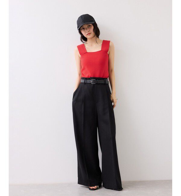 VIS「ワイドショルダーニットインナー/UVケア・イージーケア・接触冷感」|キャミソール|