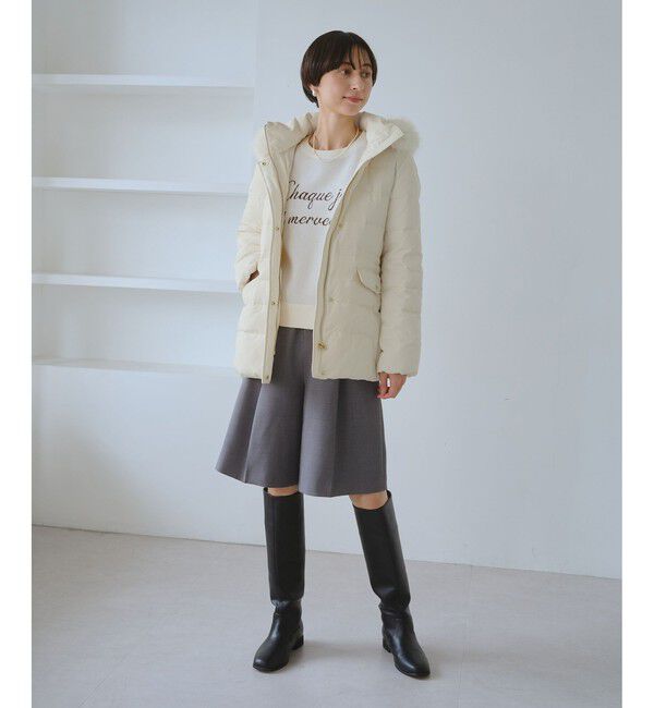 Rope&rsquo;Picnic「【GREEN DOWN/グリーンダウン】ファー付きダウンミドル丈コート/リンクコーデ」|ダウン|