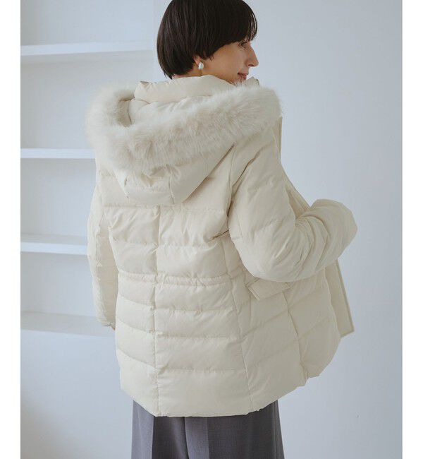 Rope&rsquo;Picnic「【GREEN DOWN/グリーンダウン】ファー付きダウンミドル丈コート/リンクコーデ」|ダウン|