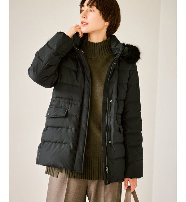 Rope&rsquo;Picnic「【GREEN DOWN/グリーンダウン】ファー付きダウンミドル丈コート/リンクコーデ」|ダウン|