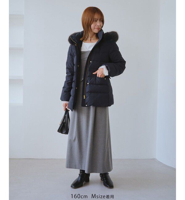 Rope&rsquo;Picnic「【GREEN DOWN/グリーンダウン】ファー付きダウンミドル丈コート/リンクコーデ」|ダウン|