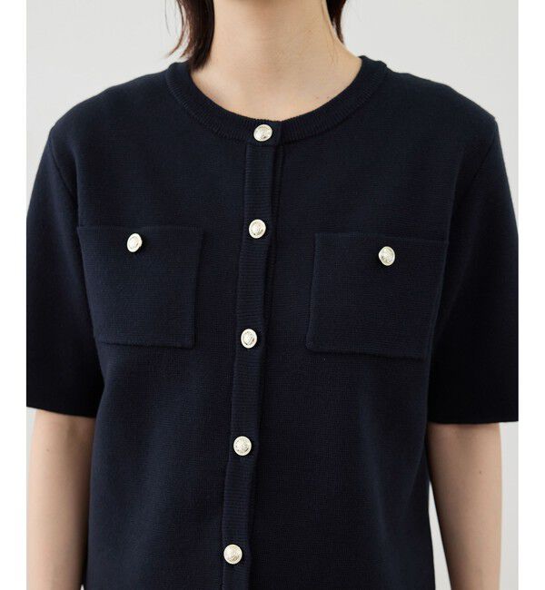 Rope&rsquo;Picnic「ミラノリブ金ボタン半袖カーディガン」|カーディガン|