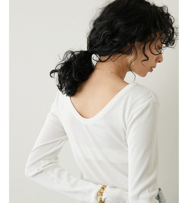  「Vバックシャンテレコカットソー」|Tシャツ・カットソー|オフホワイト