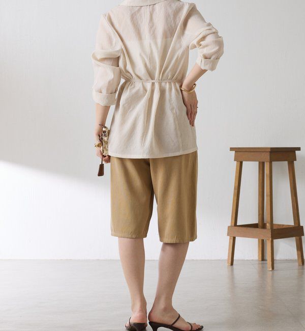  「Q.anos タックハーフデニムパンツ」|デニム|