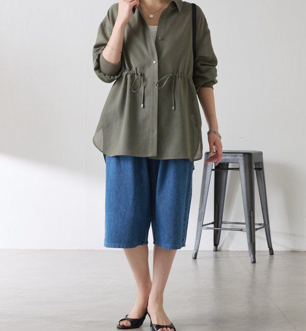  「Q.anos タックハーフデニムパンツ」|デニム|