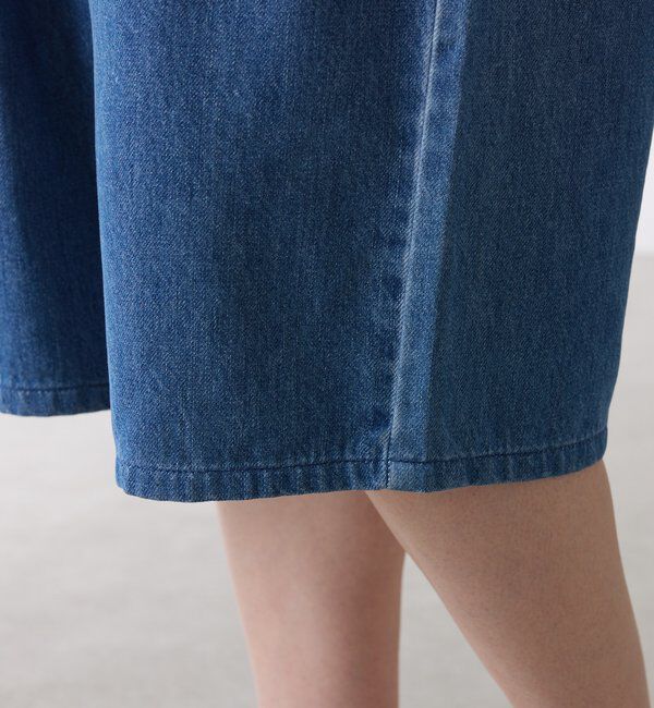  「Q.anos タックハーフデニムパンツ」|デニム|