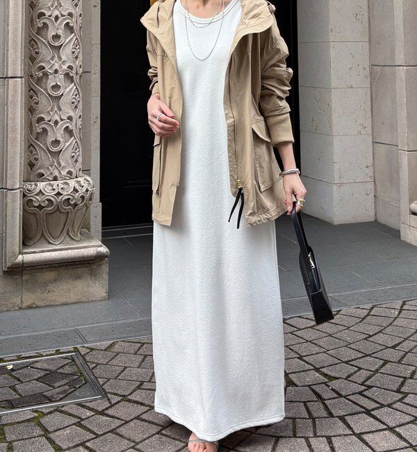  「【全骨格細見え】ブークレーダンボールタンクワンピース」|ワンピース|ホワイト