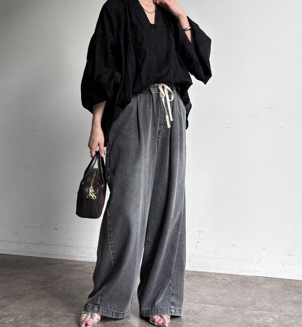  「デニムワイドイージーパンツ」|デニム|