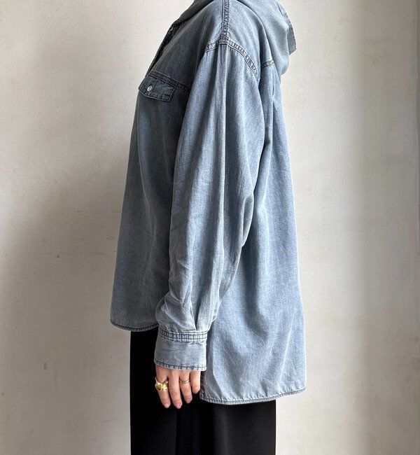  「シアーデニムフーディーシャツ」|シャツ・ブラウス|