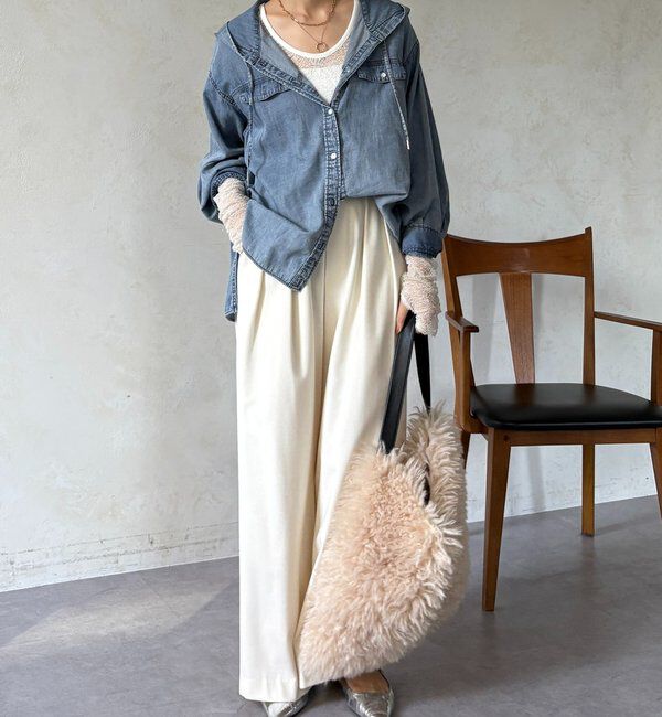  「シアーデニムフーディーシャツ」|シャツ・ブラウス|