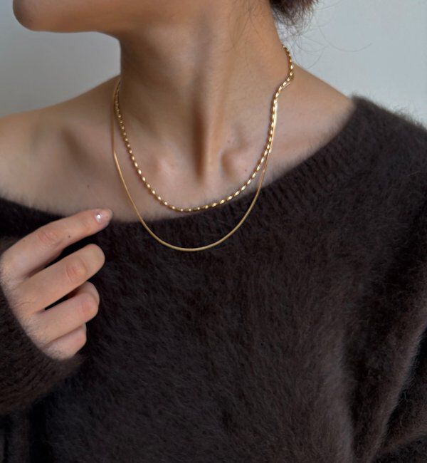  「【SAKURA企画】アレルギー対応 2連チェーンマグネットネックレス」|ネックレス|ゴールド