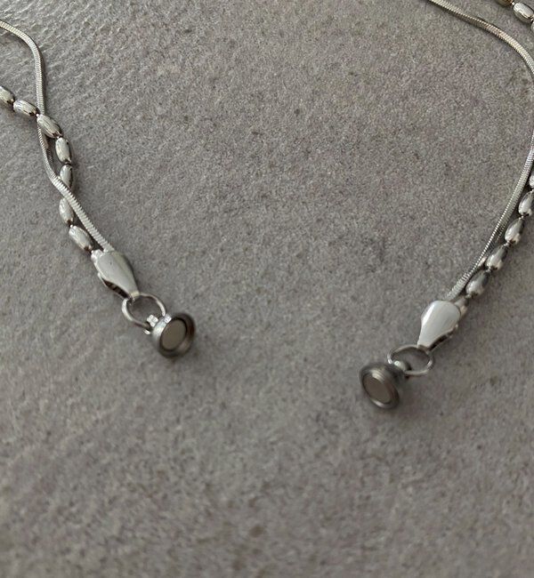  「【SAKURA企画】アレルギー対応 2連チェーンマグネットネックレス」|ネックレス|